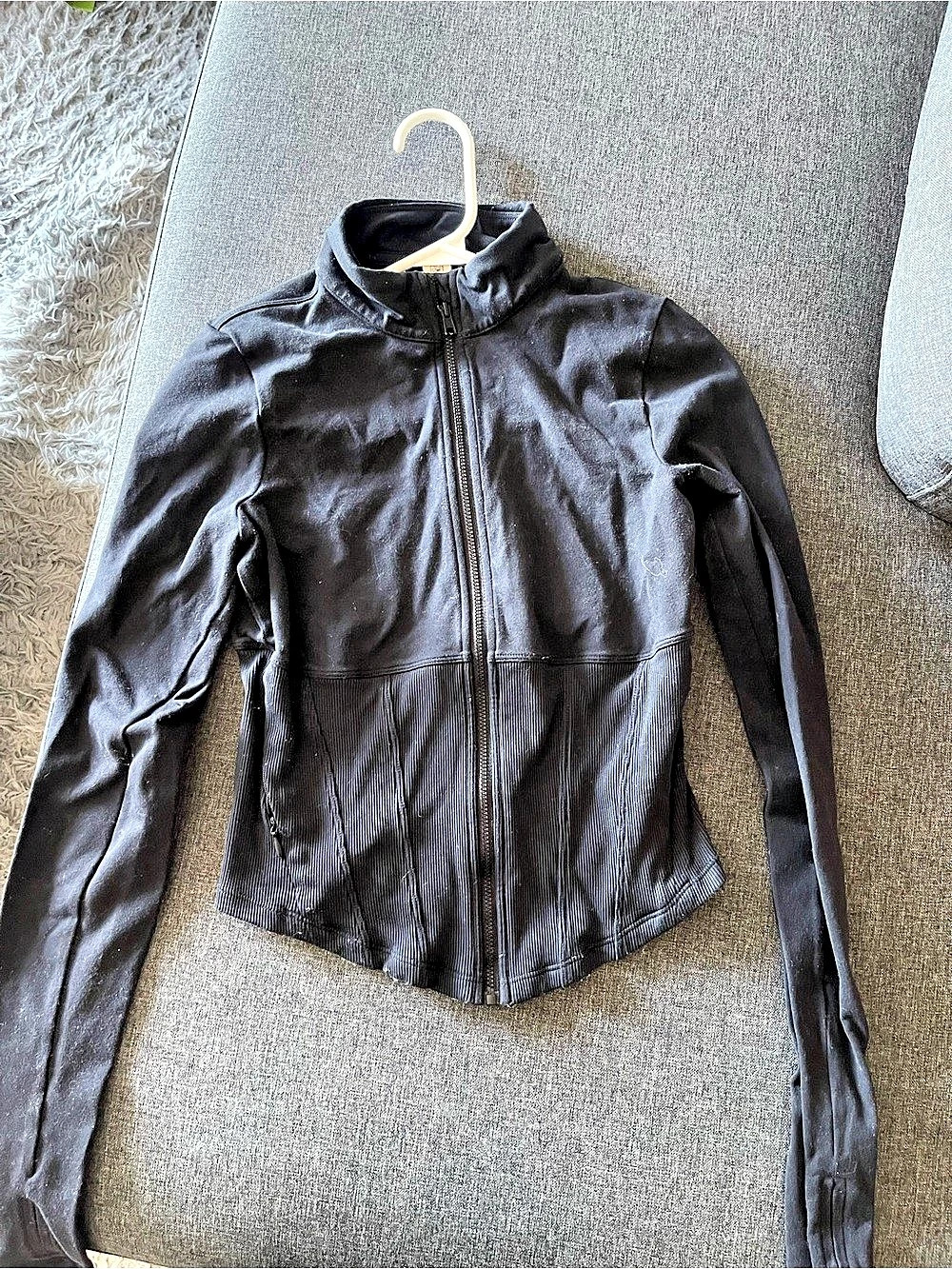 ALO Airbrush Corset Full Zip Jacket Black Full Zip Jacket